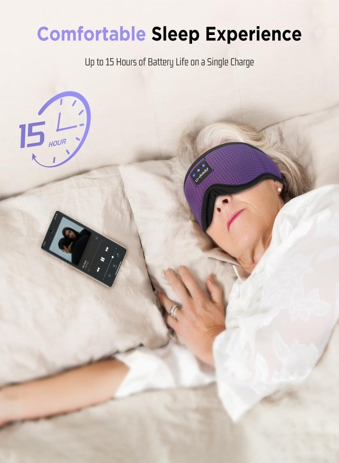 LC-dolida Sleep Headphones, Sleep Mask Bluetooth Wireless Music Eye Mask, Sleeping Headphones for Side Sleepers Sleep Mask with Bluetooth Headphones Ultra-Thin Stereo Speakers Perfect for Sleeping - Image 5